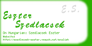 eszter szedlacsek business card